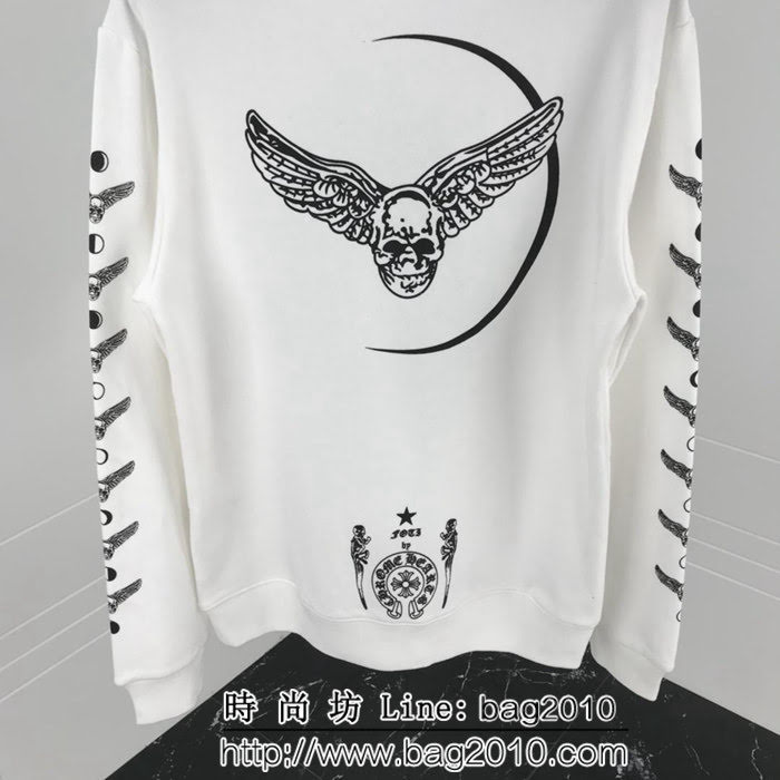 Chrome hearts 克羅心 18ss秋冬新款 梵文印花圖案 加絨加厚圓領套頭衛衣 情侶款 ydi1303